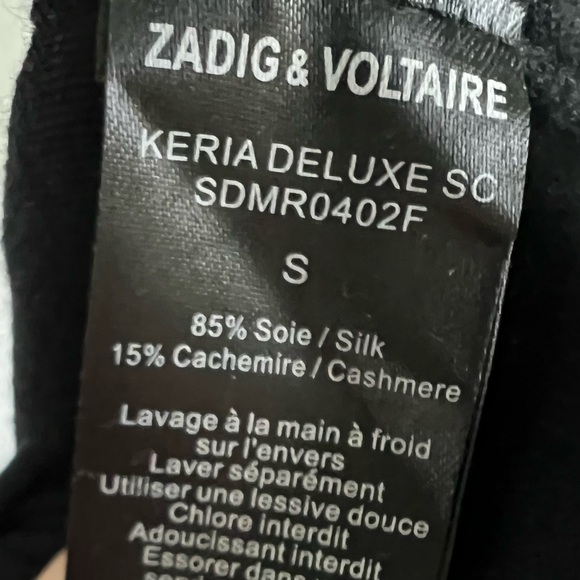 Zadig & Voltaire Deluxe Black Relaxed Tunic Silk Cashmere Midi Dress - Picture 7 of 7